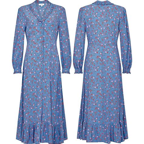 Ghost Anouk Blue Floral Midi Dress Kate Middleton Dresses Kates