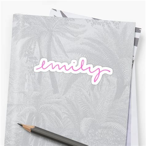 Emily Name Sticker By Wrennhousedes Redbubble