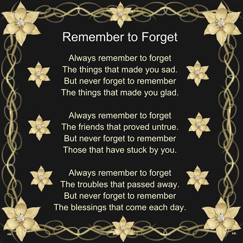 Remember to Forget | Inspirational poems, Remember, Always remember
