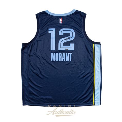 Ja Morant Autographed Memphis Grizzlies Navy Blue Nike Swingman Jersey