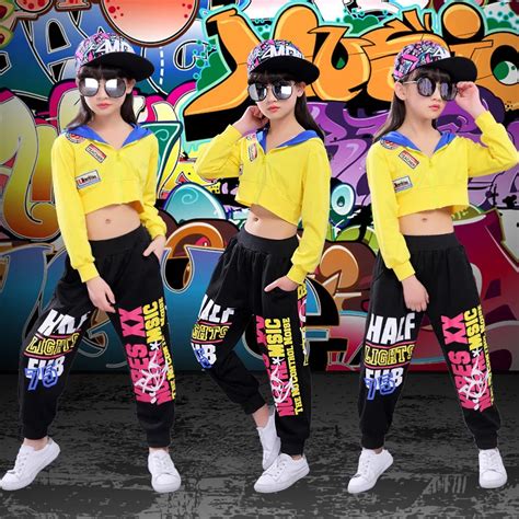 2018 New Fashion Boys Girls Street Dance Hip Hop Costumes Kids Jazz