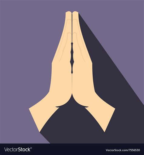 Praying Hands Flat Icon Royalty Free Vector Image
