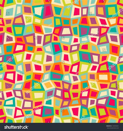 Seamless Geometric Pattern With Bright Color Squares Vector