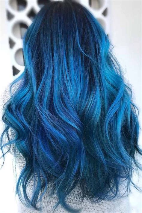 Ask for the perfect blend of pretty purple, turquoise blue, and electric blue hues to create a look that has so much depth and dimension. Dark Blue Hair Color Ideas And Images