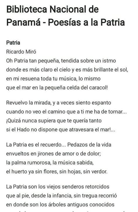 Alguien Me Puede Decir Una Poesía Panameña Que Tenga Que Ver Con La