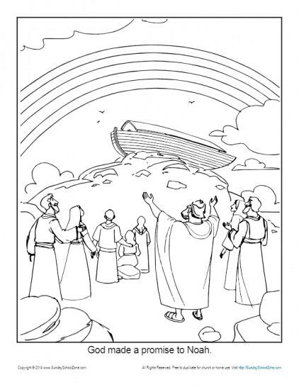 Printable colori page of rainbow/noah. Noah Coloring Page Printable - God Made a Promise to Noah ...