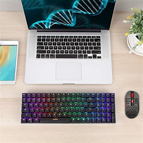 Darmoshark Wiredwireless Mechanical Keyboard With Fast Blue Gateron