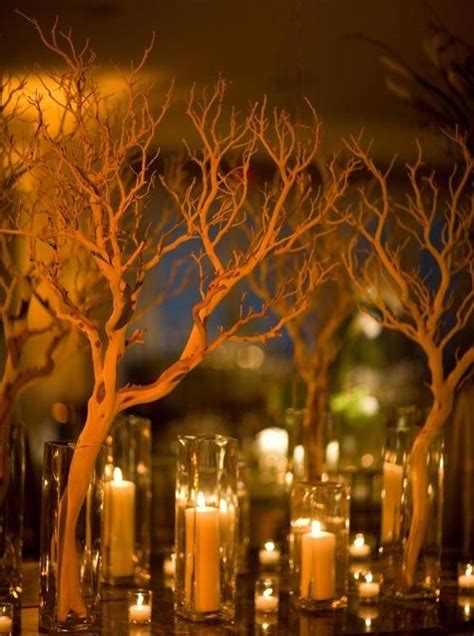 Manzanita Branches Candles Winter Wedding Centerpieces Wedding