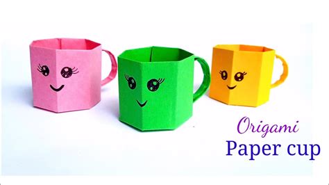 Diy Mini Paper Cup Paper Crafts For School Easy Origami Paper Cup