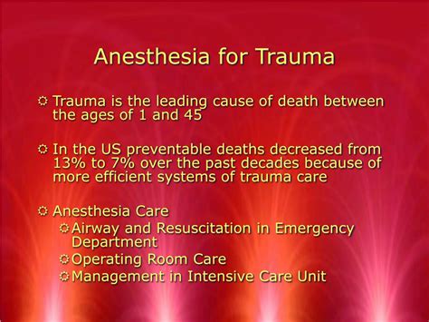 Ppt Anesthesia For Trauma Christopher Desantis Md Anesthesiology Ca