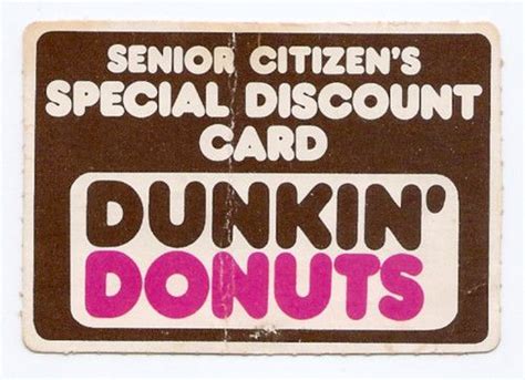 Save on dunkin donuts gift cards. Vintage Senior Citizen's Discount Card Dunkin' Donuts in ...
