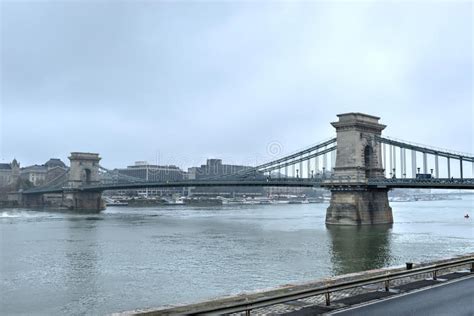 Szechenyi Chain Bridge Budapest Hungary Stock Image Image Of Road