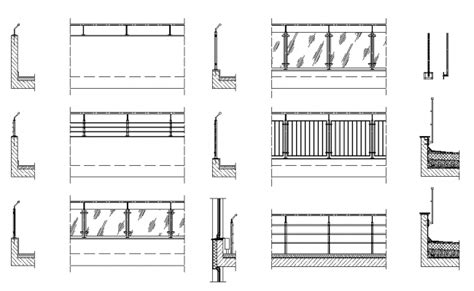 Balcony Glass Railing Detail Dwg Railing Design