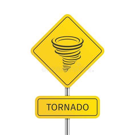 4 warning signs of a tornado. Storm warning sign stock illustration. Illustration of ...