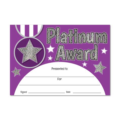 Platinum Award Sparkling Certificate Superstickers