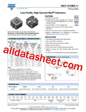 IHLP1212BZER2R2M11 Datasheet PDF Vishay Siliconix