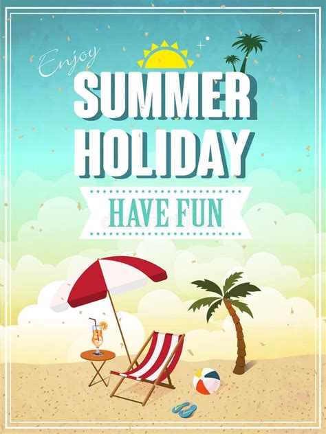 Summer Holiday Poster Stock Vector Illustration Of Concept 42847673