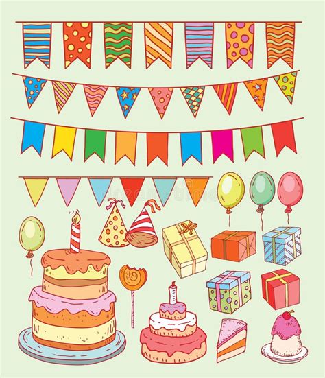 Birthday Party Elements Vector Illustration Stock Vector