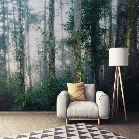 Misty Forest Mural Wallpaper Woodland Gatherer Online Home Renovations