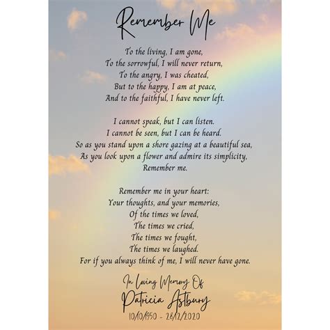 Poems For Funeral Cards Printable Templates