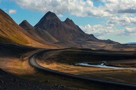 Iceland Backgrounds Nature Road Mountains Clouds Iceland