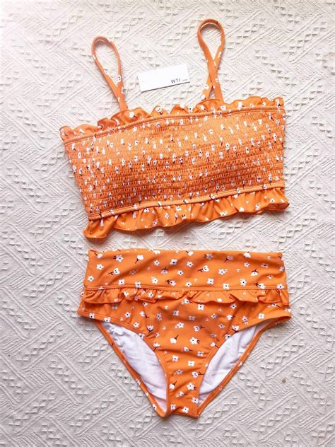 Ruffle High Waisted Swimsuit Bikini Set For Women For Sale Womens