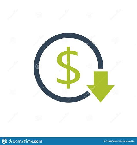 Reduce costs icon stock vector. Illustration of money - 139840094