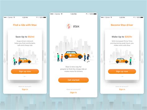 Taxi App Welcome Screens Taxi App Driver App App Design Inspiration