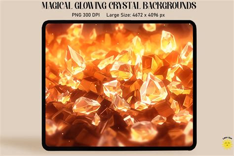 Magical Orange Crystal Backgrounds By Mulew Art Thehungryjpeg