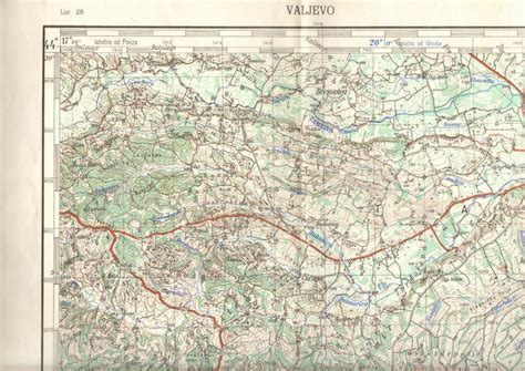 1959 Original Military Topographic Map Valjevo Kolubara Serbia Yugoslavia