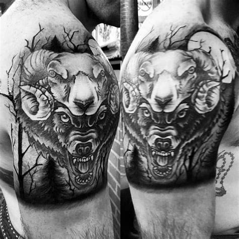 Beware, beware, be skeptical of their smiles, their smiles of plated gold deceit so natural but a wolf in sheep's clothing is more than a warning bye bye, black sheep, have you any soul? 50 Wolf In Sheeps Clothing Tattoo Designs For Men - Manly ...