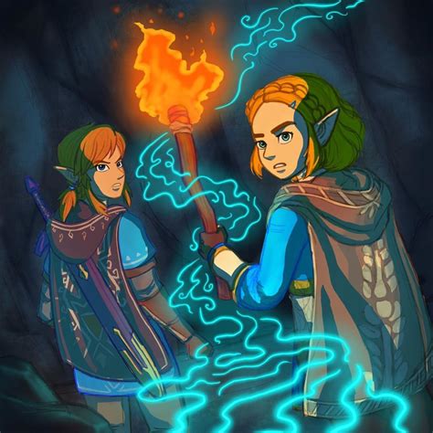 Legend Of Zelda Breath Of The Wild Sequel Art Link And Princess Zelda