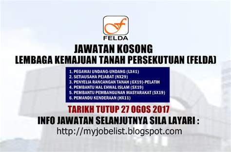 Unknown and other services provided by lembaga kemajuan tanah persekutuan located in lembaga kemajuan tanah persekutuan. Jawatan Kosong Lembaga Kemajuan Tanah Persekutuan (FELDA ...