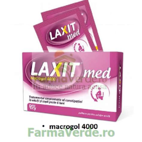 Laxit Med Macrogol 4000 Constipatie Gravidecopii 20 Plicuri Fiterman