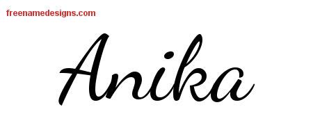 Lively Script Name Tattoo Designs Anika Free Printout Free Name Designs