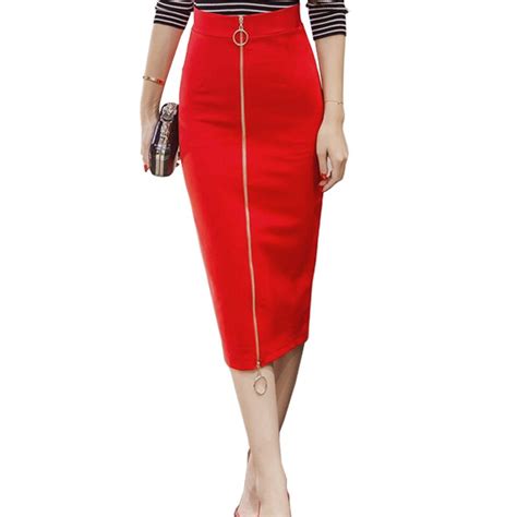 2019 New Sexy Novelty Zipper Bodycon Pencil Skirt High Waist Casual Streetwear Skirts Fashion