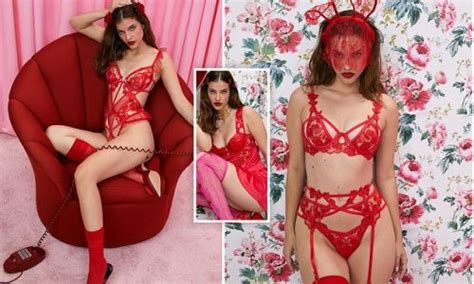 red y for valentine s day model barbara palvin stuns in lacy bras and undies for the new