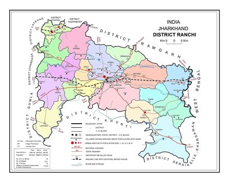 Map Of District District Ranchi Goverment Of Jharkhand