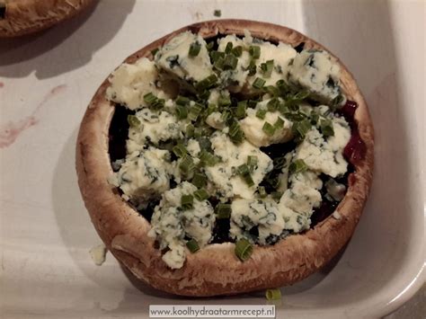 Gevulde portobello met blauwe kaas