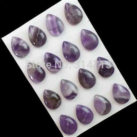 Pieces Lot Natural Natural Purple Stone Teardrop Cab Cabochon