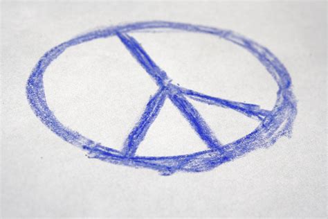 Hand Drawn Crayon Peace Sign Picture Free Photograph