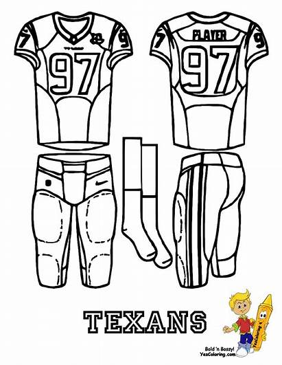 Football Uniform Texans Houston Coloring Nfl Uniforms