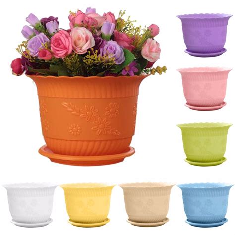 Plastic flowers for outside pots. 1Pc 8*12cm Hot sale Flower Pots Mini Plastic Flowerpot ...
