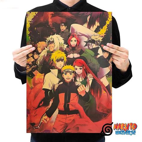 Naruto Characters Retro Kraft Poster