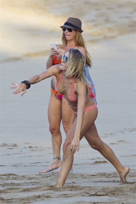 Leann Rimes Wearing Skimpy Flesh Colored Bikini On A Hawaiian Beach