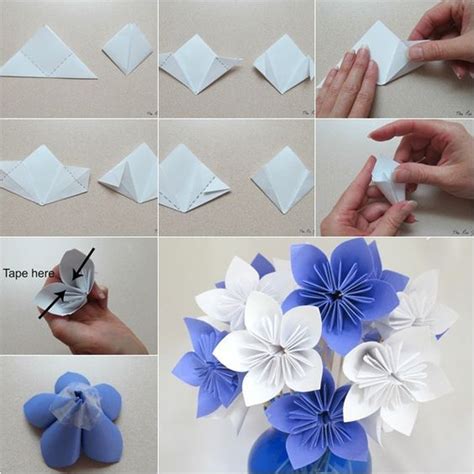 How To Make Paper Origami Flower Bouquet Пособия по цветам Оригами