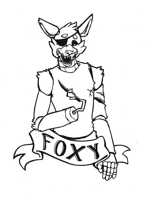 Foxy Coloring Pages Fnaf Five Nights Nightmare Freddys Freddy Fox