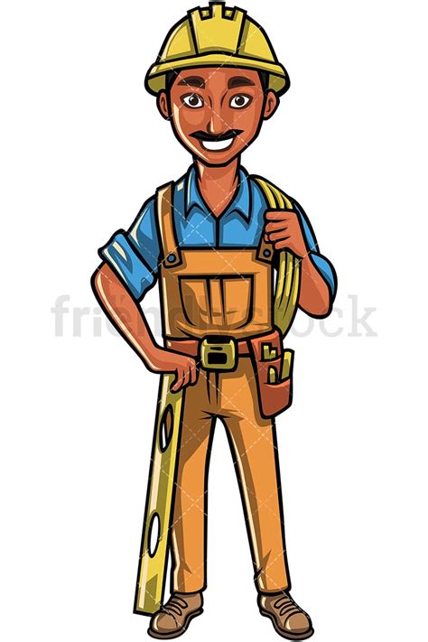 Indian Construction Worker Cartoon Vector Clipart