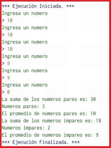 Promedio De Numeros Pares E Impares Pseint