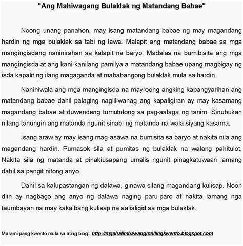 Halimbawa Ng Maikling Kwento Na Pambata Philippines Gambaran